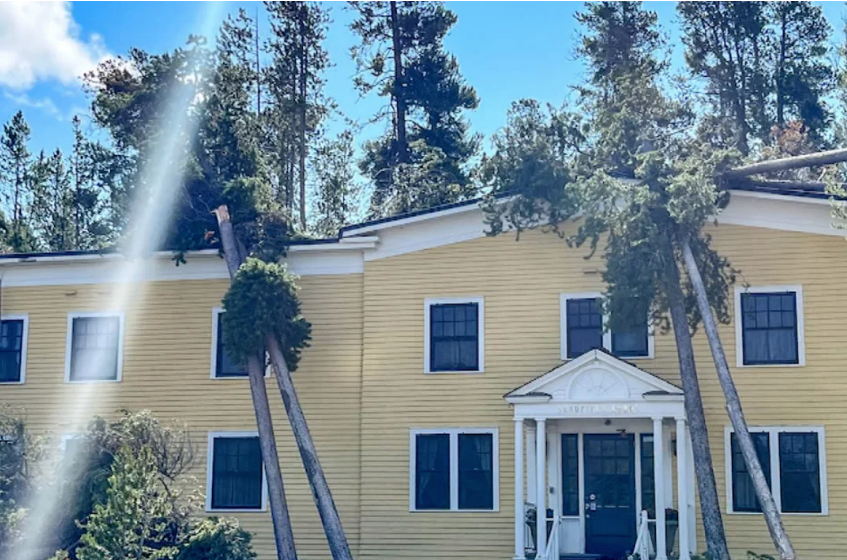 A windstorm at Yellowstone National Park downed hundreds of trees and damaged multiple buildings and cars