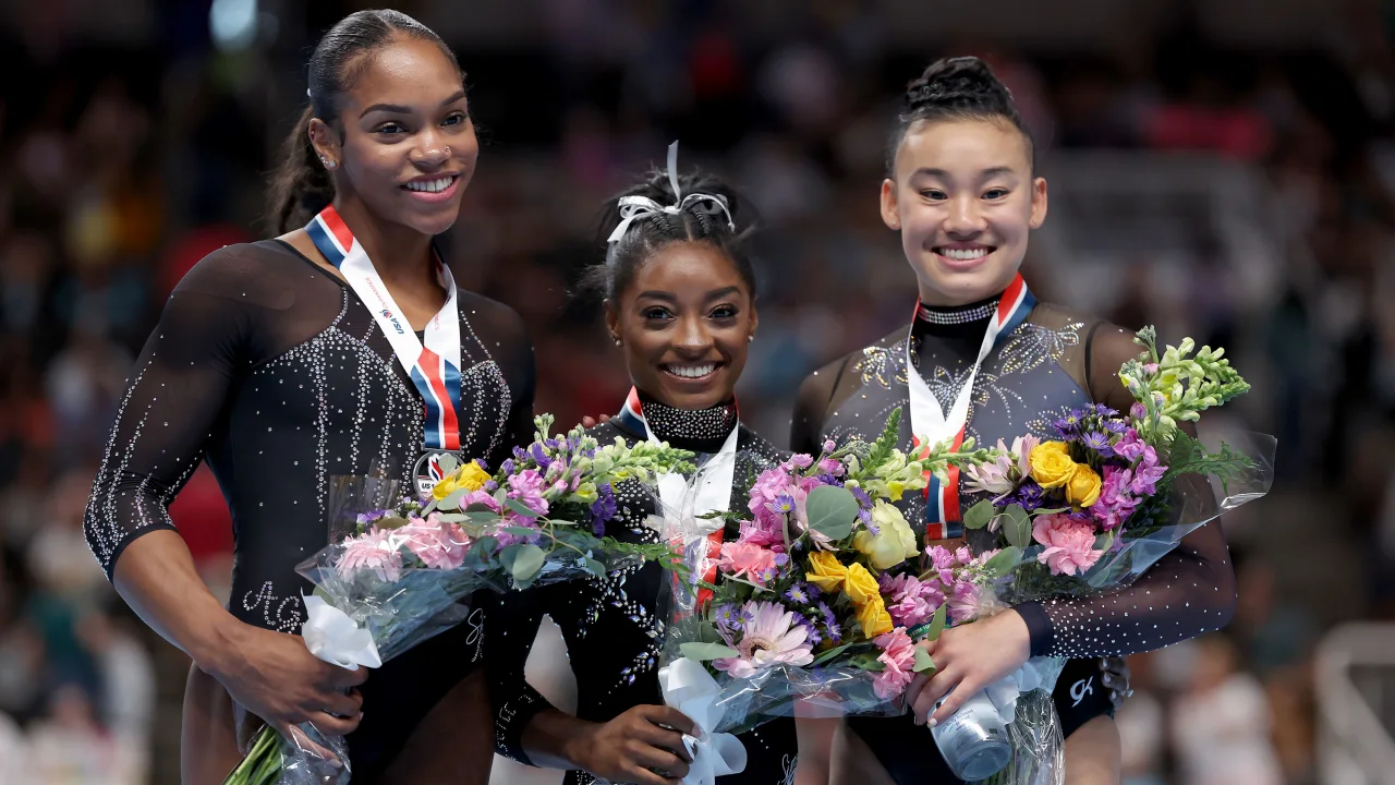 Simone Biles makes history after winning a record 8th all-around national title at the US Gymnastics Championships