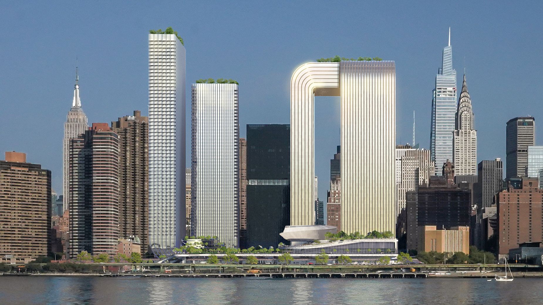 Two skyscrapers joined by daring cantilevered ‘skybridge’ to soar over New York