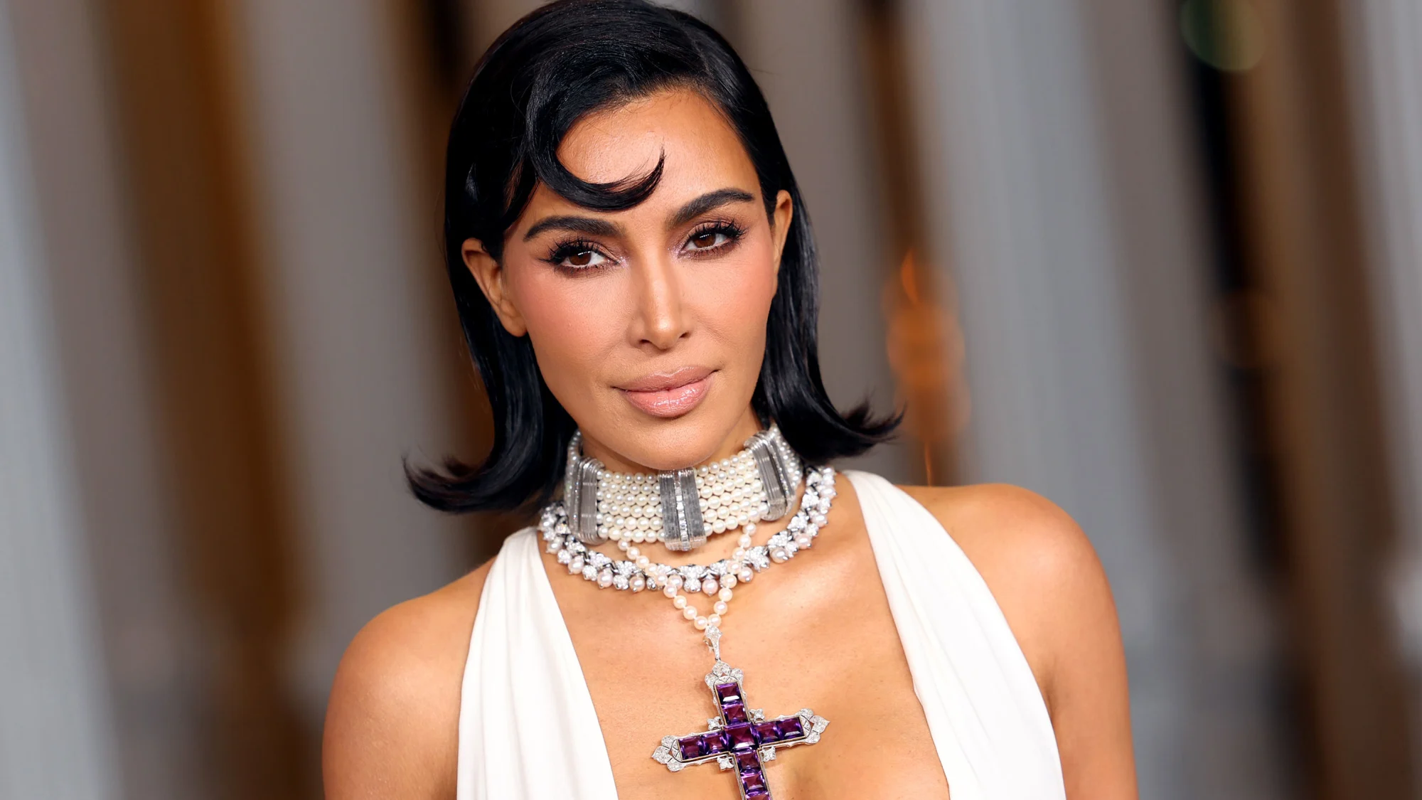 Kim Kardashian gives Princess Diana’s famed cross necklace its first public outing